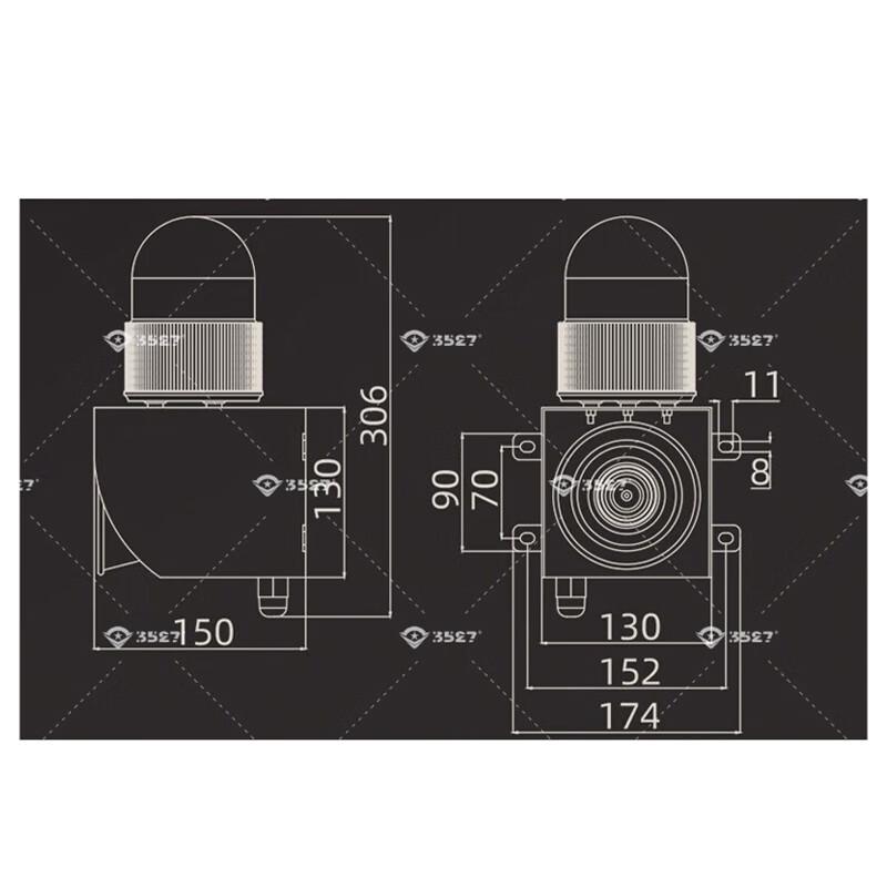 3527 Industrial Automation Sound & Light Alarm DC12V
