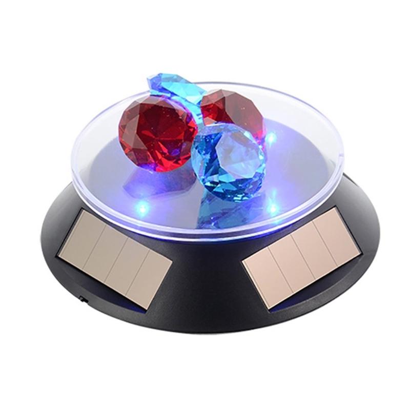 Solar Propelled Jewelry Display Stand 360 Degree Whirling Display For Necklaces Earrings Light Activated Auto Wheel ABS Substance