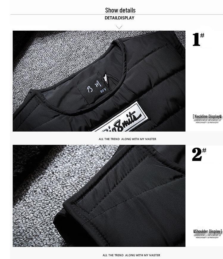 Men's Autumn/Winter Level 2 Armor Thickened Sleeveless Vest - Warm Cotton Slim Fit Trend.