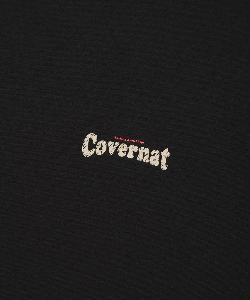 COVERNAT Cool Cotton Surfing Motion Graphic T-Shirt Black