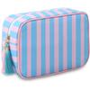 Polyester Striped Makeup Bag With Tassels For Daily Use And Travel Storage