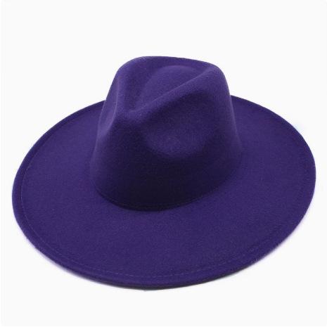 Cappello a tesa larga con visiera piatta da coppia uomo e donna autunno e inverno cappello a cilindro di lana cappello da jazz da gentiluomo