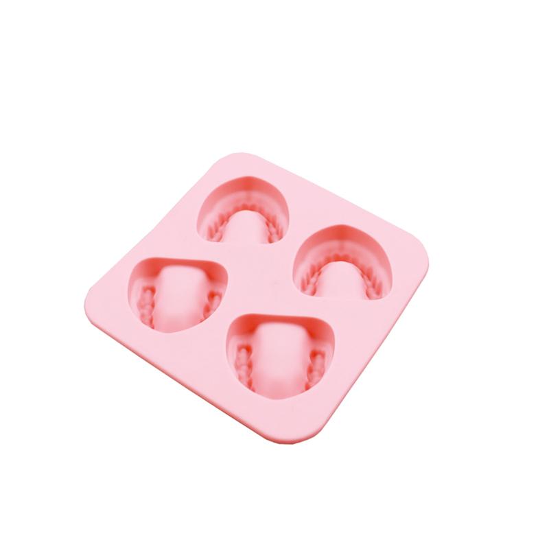 1 ks Forma na zmrzlinu Zubař Senioři Otec 4 otvory Dárkový žert Forma Zábavný tácek na led DIY Silikon ve tvaru zubů protézy