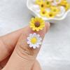 50Pcs 12Mm Resin 3D Colorful Mini Sunflower Flower Gems Flatback Figurines Scrapbook Wedding Applique Nail Art Decor Crafts