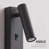 Modern Minimalist Hotel Bedroom Wall Lamp Bedside LED Reading Light Eye Protection Angle Adjustable Spotlight