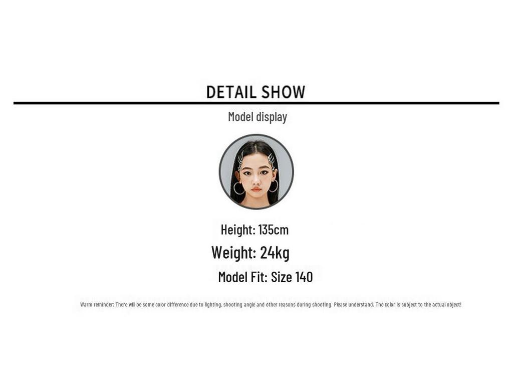 Kostium do tańca jazzowego w stylu koreańskim dla dziewcząt - Dziecięce podarte dżinsy na letni występ.