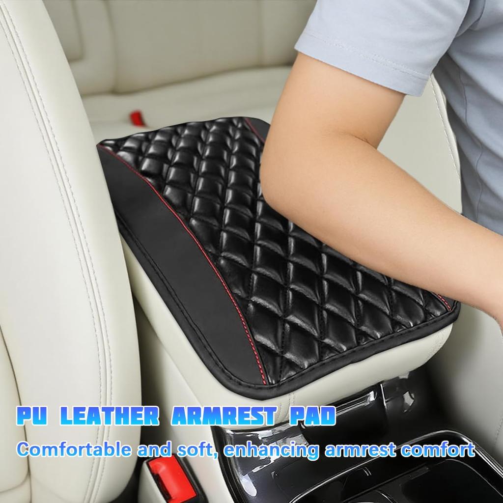 PU Leather Car Armrest Cover Center Console Pad Anti Slip Auto Interior Accessory Universal