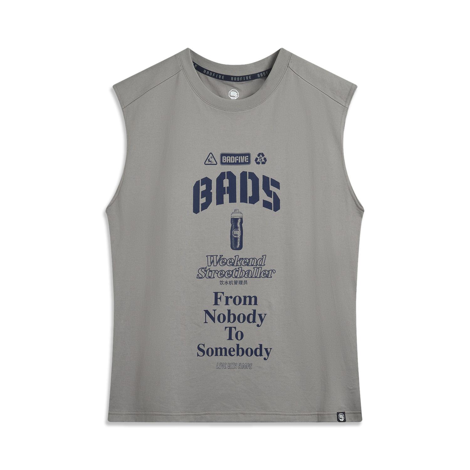 

Li Ning Серия Anti-Five Спортивный Повседневный Простой Однотонный С надписью Свободная Майка Мужские Топы Железо-Серый AVSV013-3 L