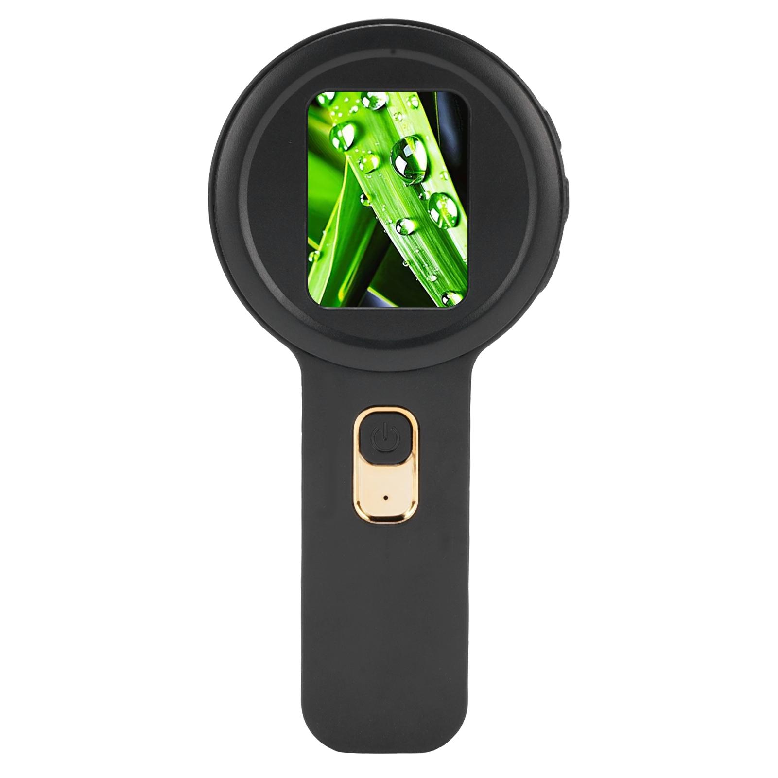 

Portable Digital Magnifying Glass with LED Light 200X Magnification Handheld Digital Microscope Dual Light Source чорний