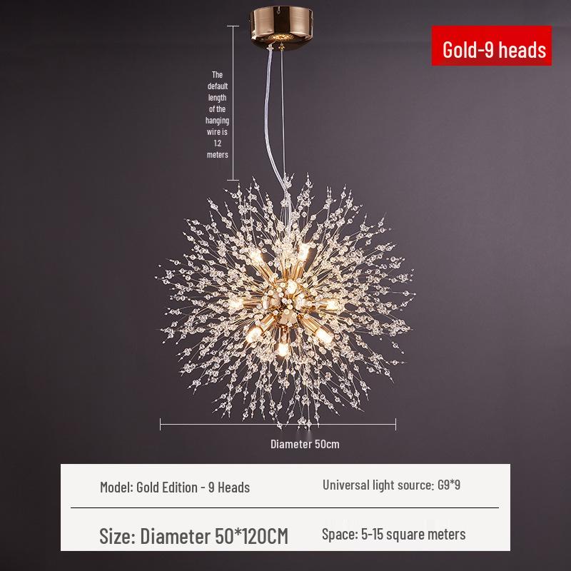 Dandelion Crystal Chandelier - Modern Lighting for Bedroom, Living Room, Bar, and Clothing Store