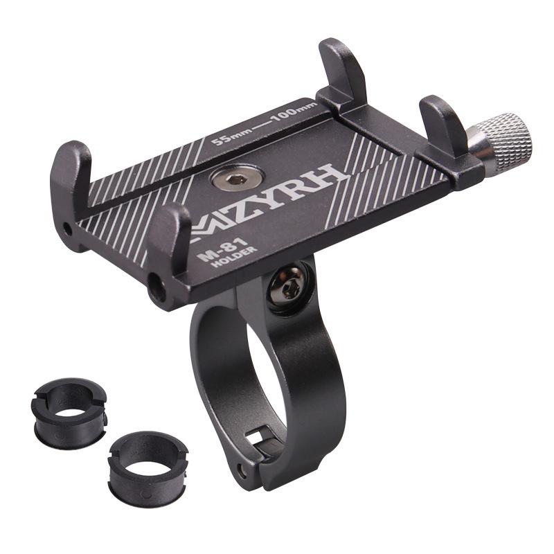 M-81 Phone Holder Quick Releasing Bicycle Aluminum Alloy Material Sturdy Base Compatible For 4.5-7 Inch Phones 22.2mm-31.8mm Handlebar
