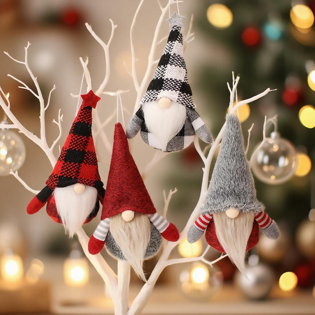 Christmas Gnome Doll Scandinavian Tomte Santa Figurine Plush Elf Toy Outdoor Yard Balcony Mini Decor