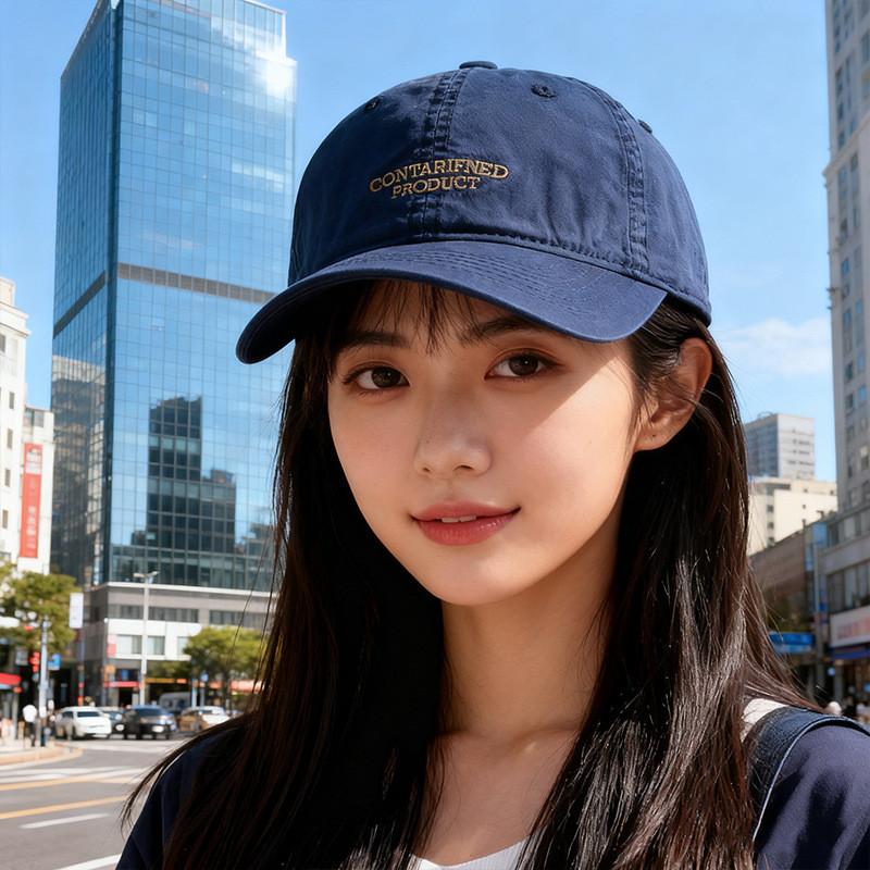 American Retro Letter Embroidered Baseball Cap With Sun Protection For Outdoor Women