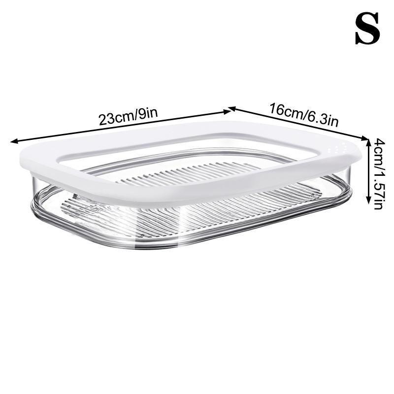 

Охлаждаемый контейнер для хрустящих продуктов с крышкой, герметичный контейнер для мяса для холодильника, прозрачный контейнер для хранения замороженного жареного мяса, кухонные аксессуары S