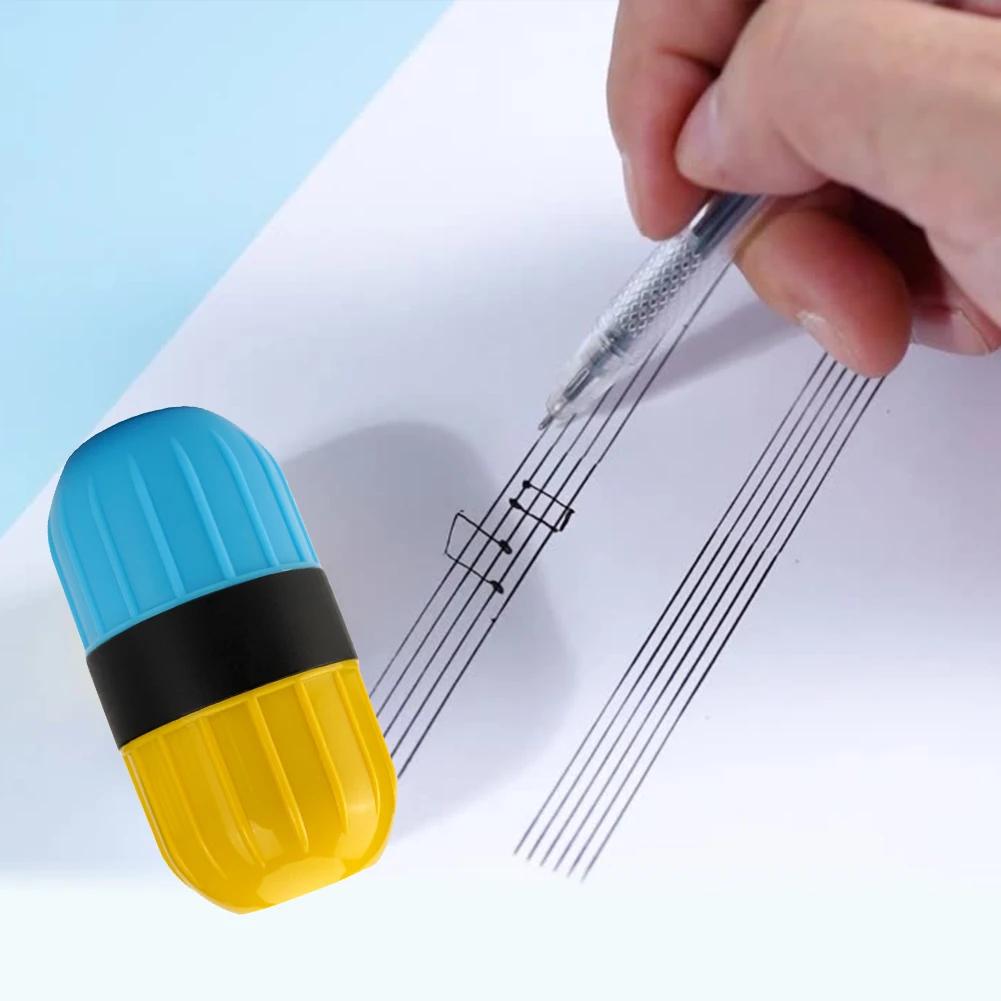 Musiknotställ och Tablaturstämpel Självfärgande Linjepressad Stämpel Handskriftslinjer Stämpelrulle för Musikskrivmaterial Verktyg