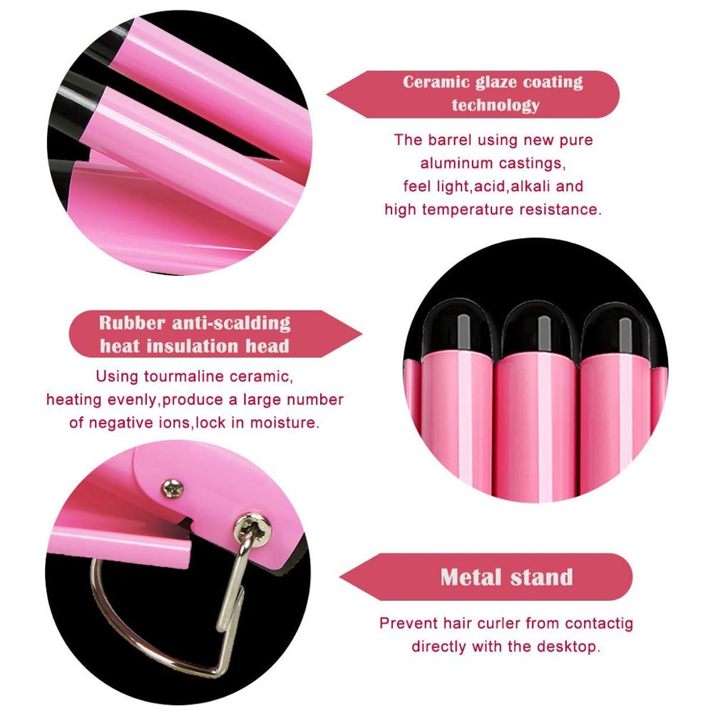 Electric Curling Stick Egg Roll Water Ripple Perm Three-tube Curling Iron Wave Waver Styling Tools Hair Styler Wand