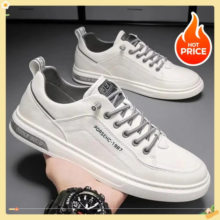 New Trendy Versatile Cloth Shoes Men's Spring New Breathable White Shoes Men's Sports and Leisure Board Shoes Trendy Shoes