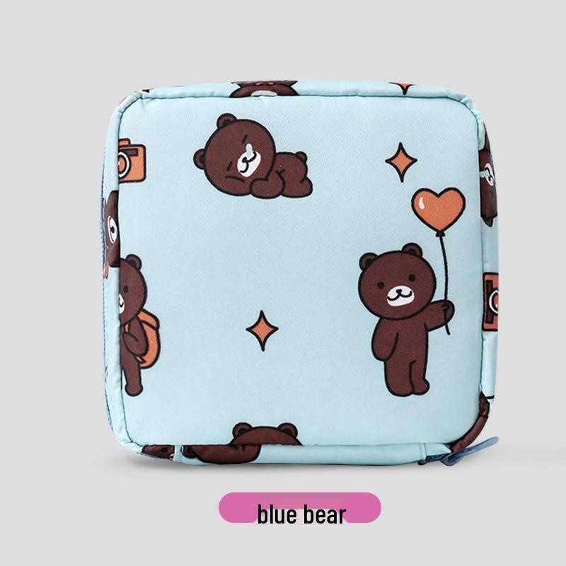 Cartoon Menstrual Pad Storage Bag - Portable and Compact for Students