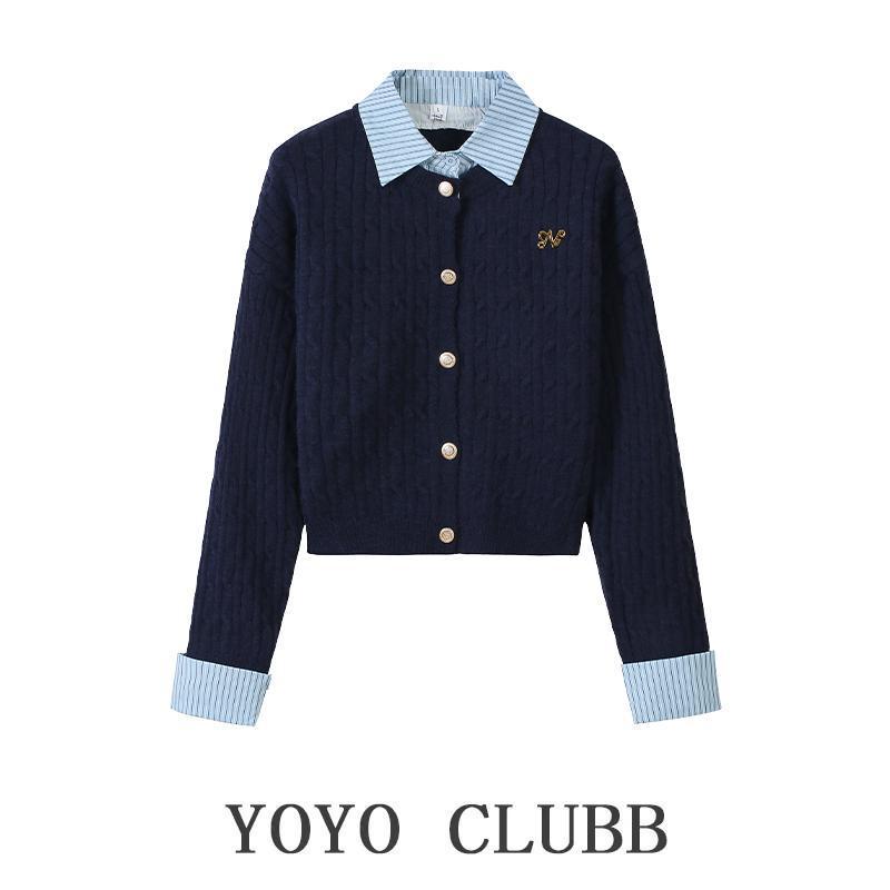 Women's 2024 Autumn/Winter College-Style Two-Piece: Knit Sweater and Slim Jeans Set