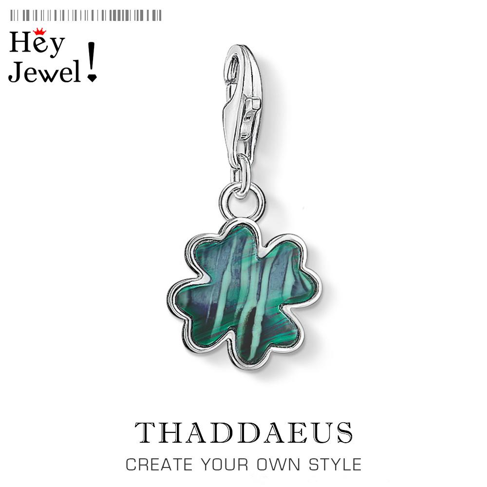 

Green Cloverleaf Charms Pendant Europe Accessories 925 Silver Fashion Jewelry Lucky Gift For Women Men