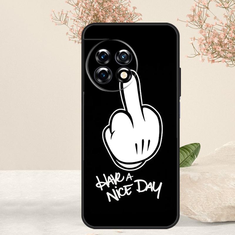 Middle Finger Case For OnePlus 15R 13R 13T 15 13 12 12R 11 10T 8 9 10 Pro Nord 5 CE 4 3 Lite N20 N30 Cover