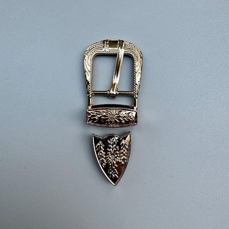 Vintage Belt Buckle Set with 3 Pieces Carved Pin Buckle Fashion Retro Waistband for Jeans Suits Dress Up