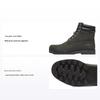 Obermaterial Rindsleder Wasserdicht Langlebig Kurze Outdoor-Stiefel Herrenstiefel Schwarz A27X6