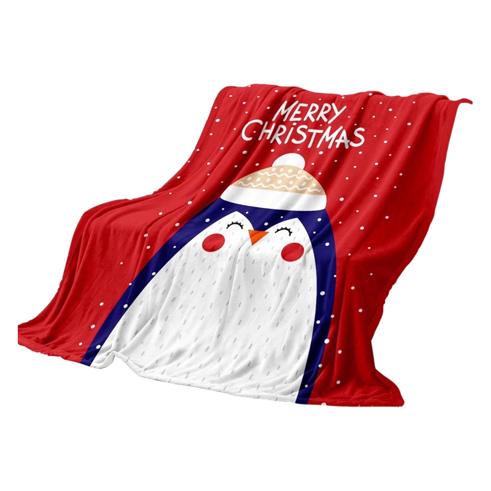 

150*200cm Christmas Flannel Printed Blanket Holiday Gift One Size