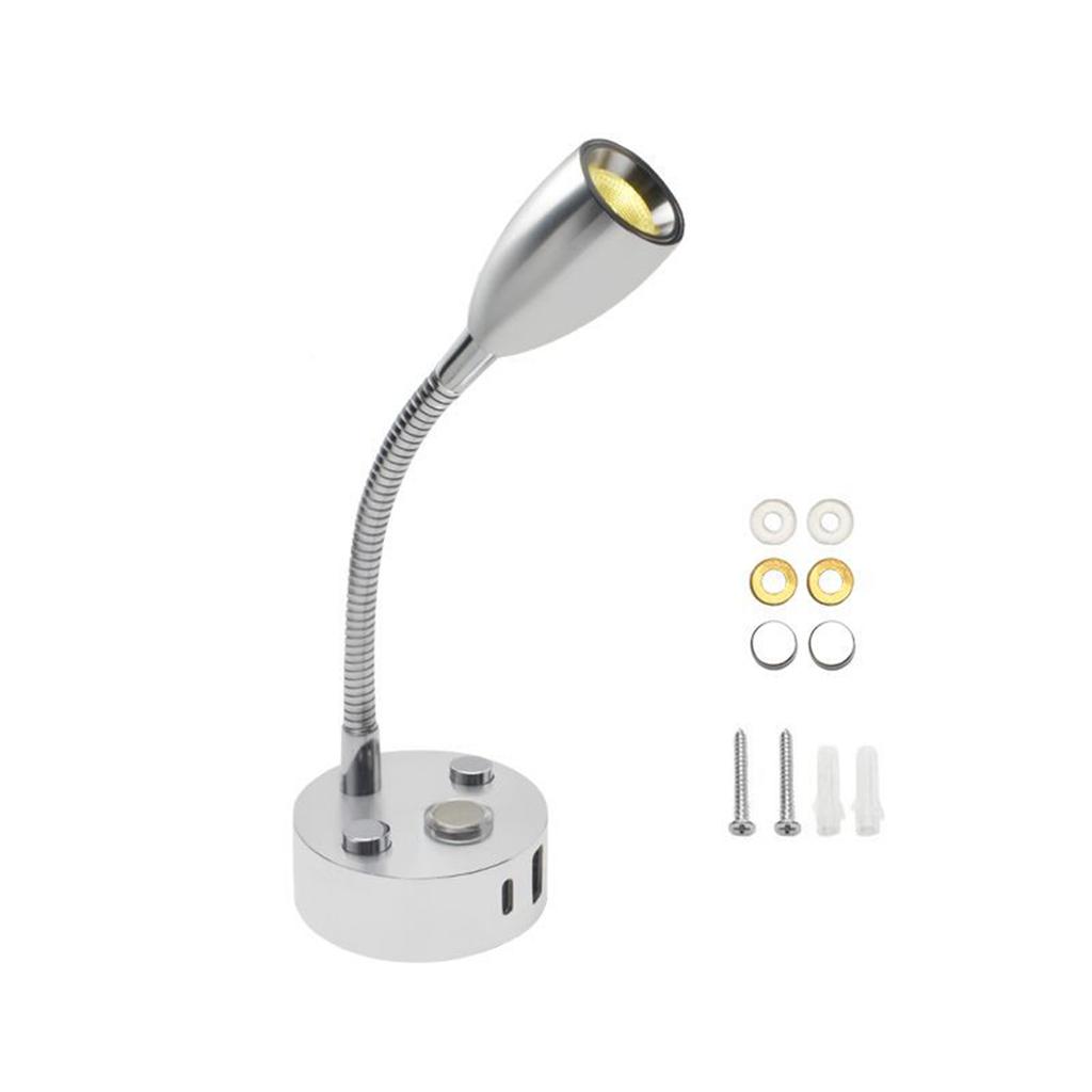 12v 24v Led Reading Wall Light Lamp Campervan Lights Rv Sconce Touch Control Rotating Spotlight For Truck Boats Bedside Flexible