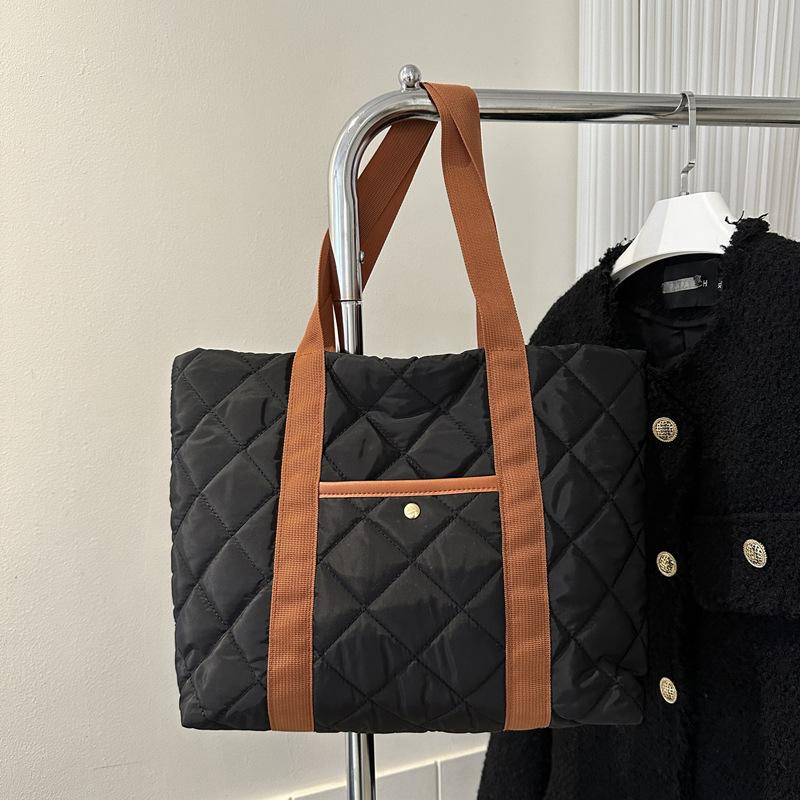 cotton clothes large bag women's rhombus down cotton light tote bag new large-capacity shoulder bag