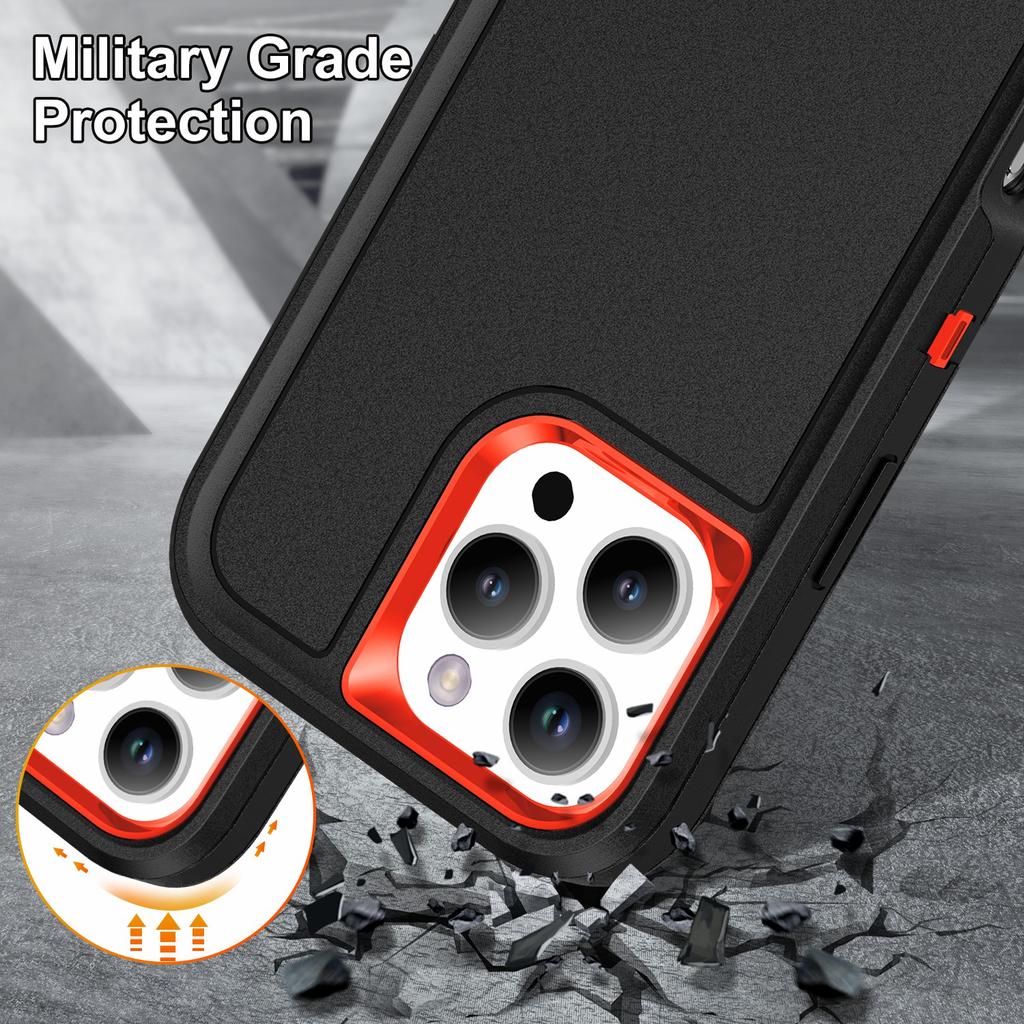 For iPhone 16 Pro Max Case Kickstand Shockproof PC+Silicone+EVA Phone Cover