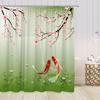 Chinese Style Shower Curtains Lotus Koi Bamboo Chinese Ink Painting Bathroom Curtain Vintage Bath Decorations For Home
