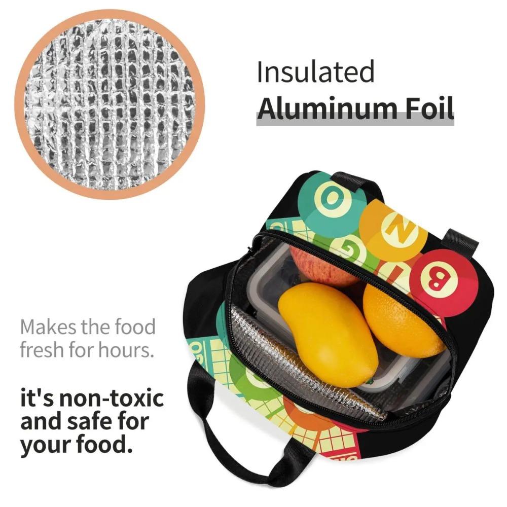Bingo Queen Print Insulated Lunch Bag for Women Kids Portable Food Boxes Thermal Lunch Box Tote