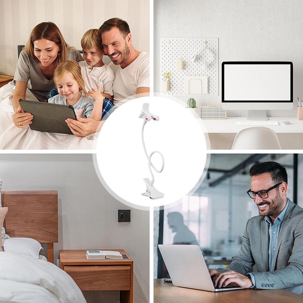 Universal Lazy Bracket Mobile Phone Holder Gooseneck Stand Stents Flexible Bed Desk Table Clip Bracket Creative Extended Clip
