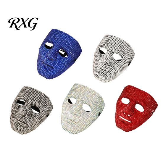 Eye-catching Festival Mask Halloween Rhinestone Full Face Mask, Sparkly Masquerade for Lightweight Dance Performance, Hip Hop Party Stage Prop