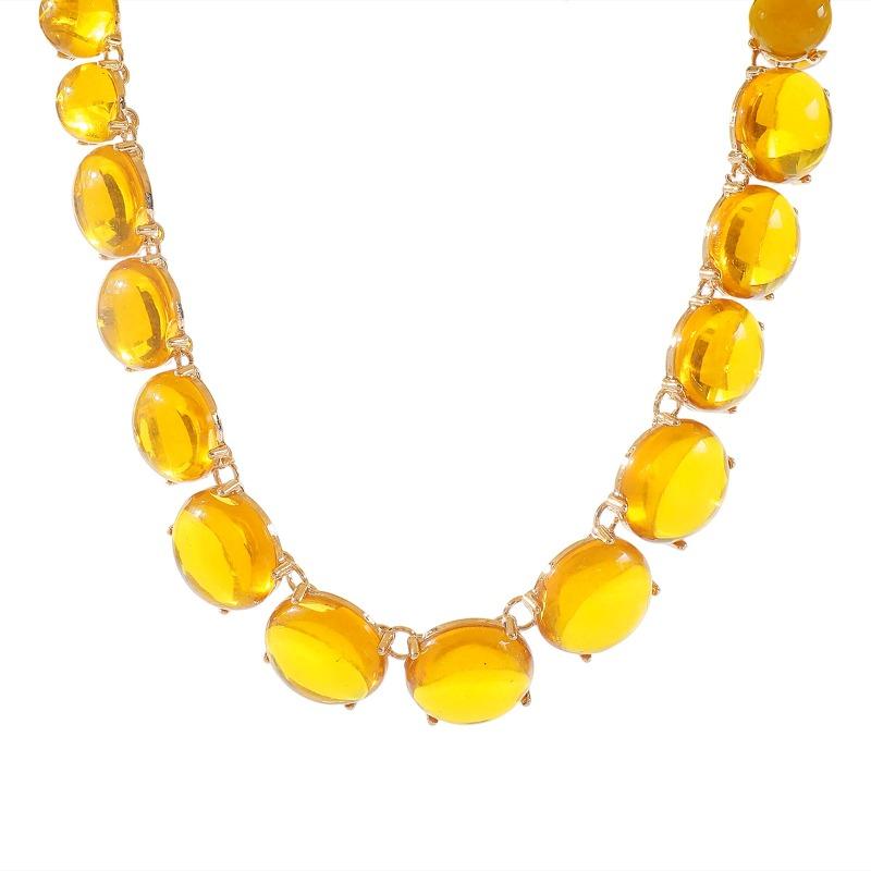 Catena da collo in gel per abbinamento colori Meier, set di orecchini con collana geometrica bohémien ZA da donna