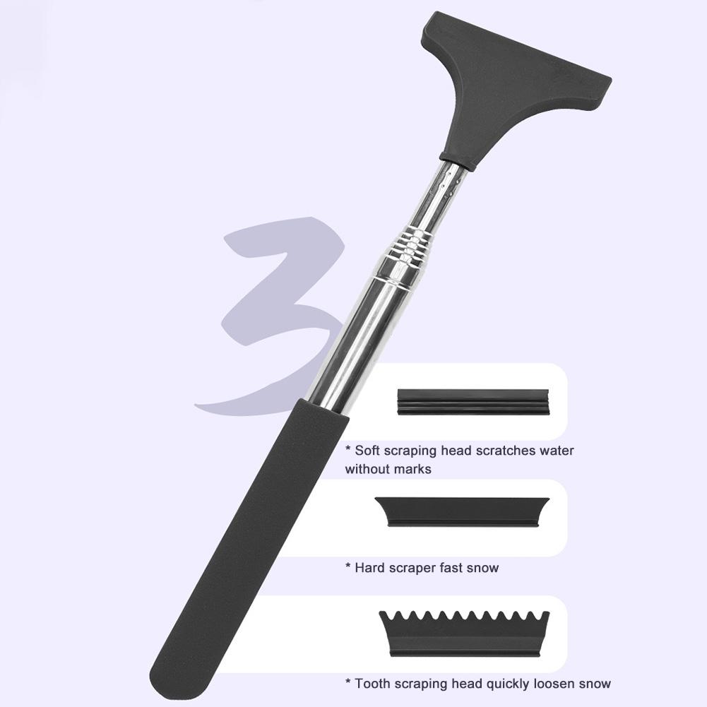 

Телескопический скребок для мытья полов с автоматическим щеткой для мытья полов Название детали транспортного средства Выдвижная конструкция Мягкое резиновое лезвие Ледокол чёрный