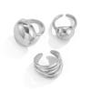 3Pcs/Set Punk Gold Color Lava Line Open Rings Set for Women Trendy Metal Smooth Geometric  Finger Rings Jewelry 2026 New