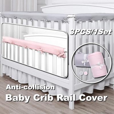 3 Teile/satz Anti-kollision Krippe Zaun Wrap Rand Baby Krippe Anti-biss Schienen Abdeckung Neugeborenen Bett Baby Zähne Schutz Leitplanke Baumwolle