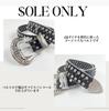 [$ole only] Sole Only Belt, Glittery Black Bling Bling Hip Hop Western CZ Diamond Cool Men's Women's Sequin (Black, 105)