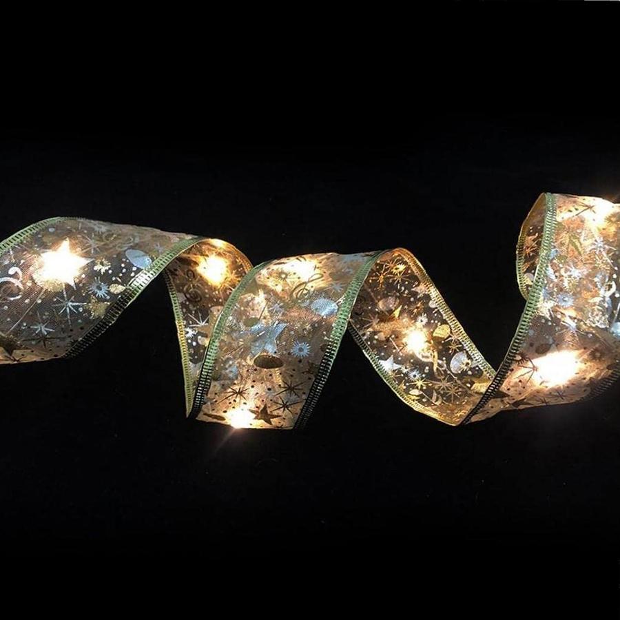 1Pcs 2M Light Strip Double Layer Fairy Light Strings LED Christmas Ribbon Bows