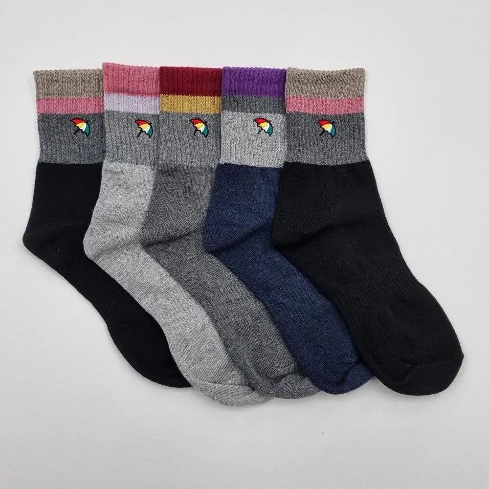Arnold Palmer Basic Casual Anti-Twist Women's Fashion Mid-Length Socks 5 Pairs