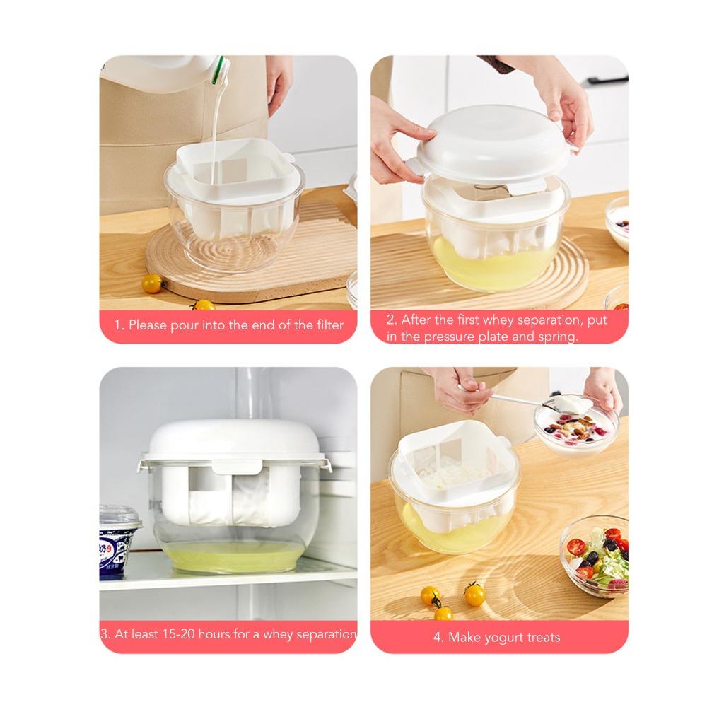 Detachable Yogurt Maker Filter PP PS Stainless Steel Nylon Yogurt Whey Separator  Home Kitchen