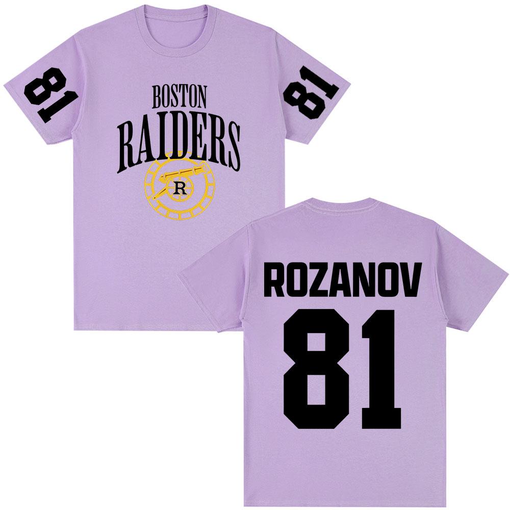 Heated Rivalry Ilya Rozanov 81 Boston Raiders Tshirts Unisexs Clothing Fashion Vintage Oversized T Shirts Cotton Casual Tshirt
