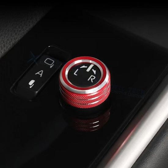 For Toyota Highlander -22 Red AC Knob Control & Rear Mirror Switch Ring Trim