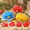 Soft Pinchable Toys Cute Cow Bun Squishy Toy, Transparent Slow Rebound Squeeze Ball, Ice Desk Ornaments for Stress Sand Fidget Relief Vent Toy