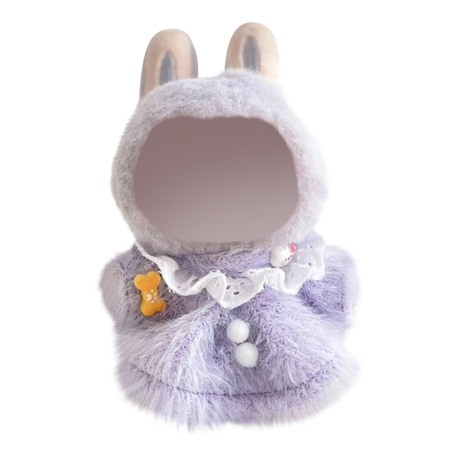 

Комплект одежды для кукол 17 см, аксессуары для кукол, топ с сердечками, шарф, шапка, без кукол One Size фиолетовый