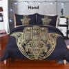 Down Comforter Set 3-piece Ultra-fine Fiber 3D Exotic Retro Gold Printed Bedding Set with Zipper Closure Pillowcase Duvet Cover