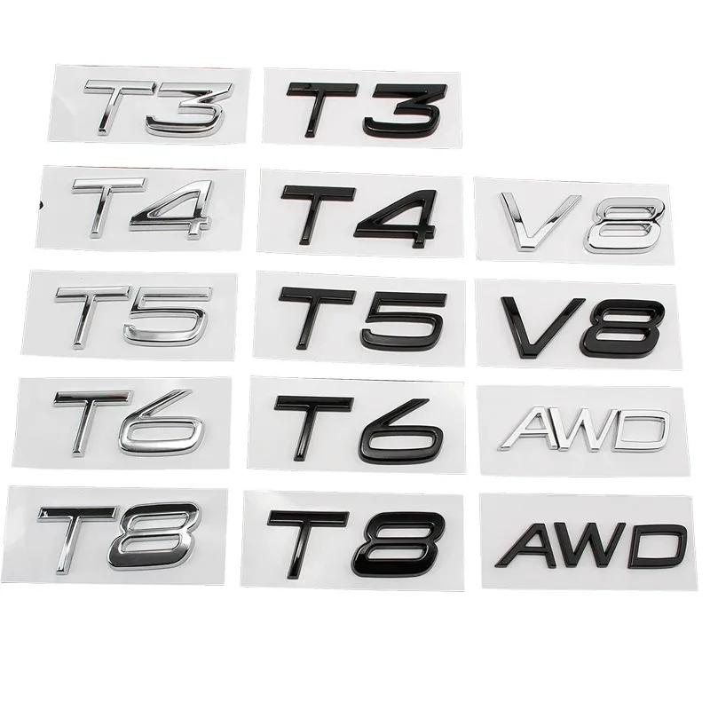 vzpgl9 Volvo Car Trunk Letter Logo Emblem 3D ABS Badge Sticker for XC40 XC60 XC90 S40 S60 S80 V40L V60L V80L AWD T4 T5 T6 T8 D3 D4 D5
