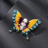 Butterfly Painted Animal Accessories Button Brooch